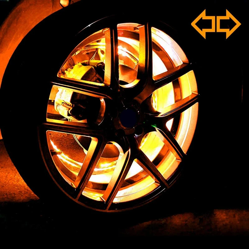 

4Pcs 15.5 Inch LED Wheel Ring Light Wheel Hub Atmosphere Light Decorative Light IP68 RGB Color 600LED Bluetooth Control