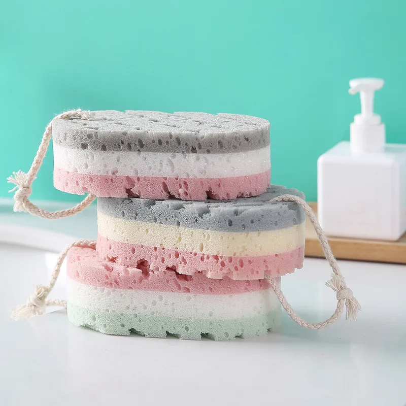 

Bath Sponge Brush Shower Skin Clean Massage Soft SPA Foam Dead Skin Remover Moisturizing Scrubber for Kids Adults Rope Holder