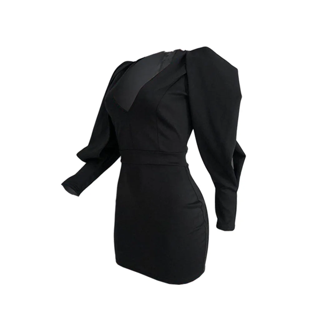 Сексуальная Bodycon Вечерние мини платье женское черное элегантное вечернее Vestido