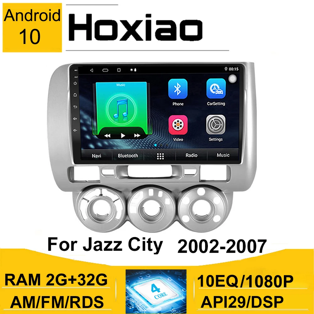 2Din Android 10 автомобильный для HONDA JAZZ City 2002 2003 2004 20052007 радиоприемник GPS навигация WIFI RDS