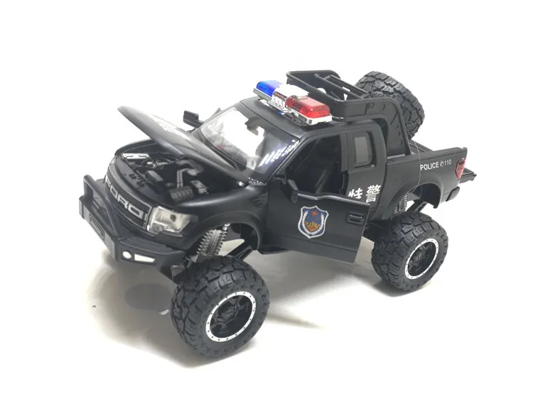 1:32 Raptor F150 пикап металлические игрушечные машинки модель с музыкой мигающий Звук для мальчиков подарки на день рождения
