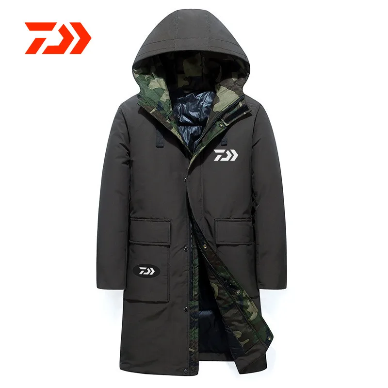 

Мужской длинный пуховик, ветрозащитный, дышащий, с бархатной подкладкой, для рыбалки, для осени и зимы, 2021