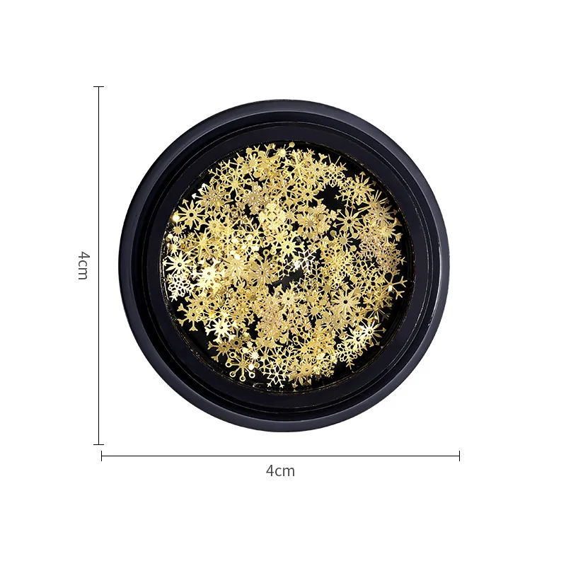 1 шт. в коробке открытые золотые блестки для ногтей снежные хлопья смешанные