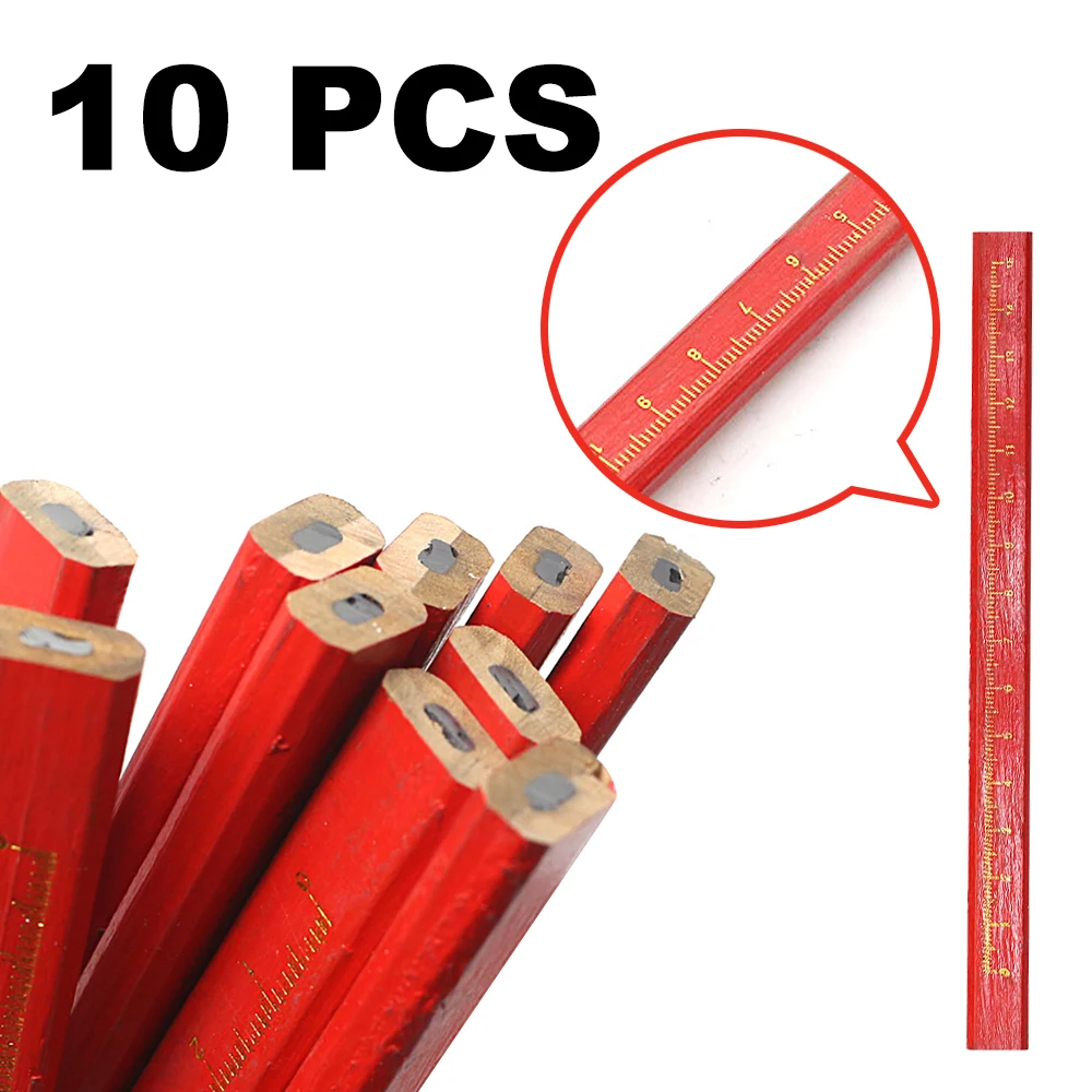 10 шт. черные свинцовые столяры для деревообработки|Простые карандаши| |