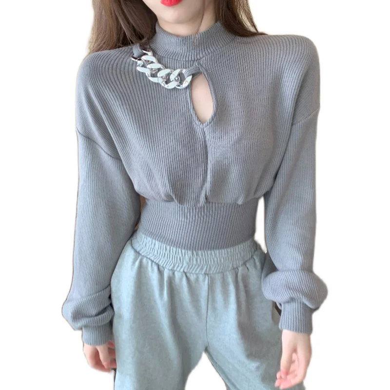 

Thick chain t blood hollow-out sweater sexy loose render unlined upper garment sweater coat