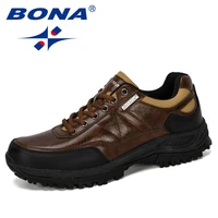 bona 2019 new designer hiking shoes men travel shoes outdoor non slip sneakers man lace up trekking jogging shoes male trendy