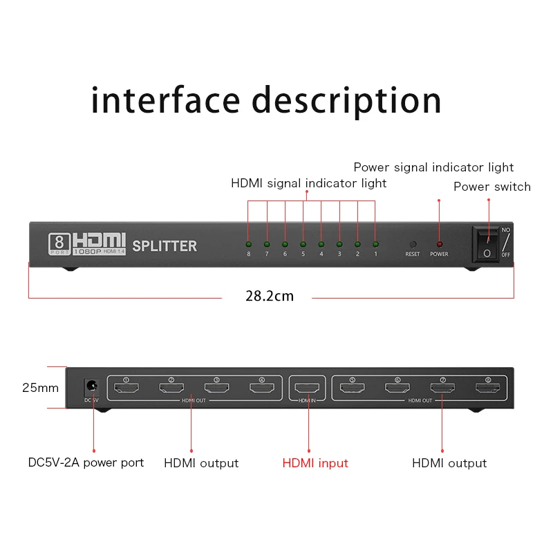 Разветвитель HDMI HDCP 4K 1x2 1 в 2 out усилитель сигнала мощности 1080P 3D 1x4 звуковой