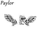 Paylor Модные Серебристые серьги-гвоздики, сверкающие серьги с крыльями ангела для женщин, свадебные ювелирные изделия, Прямая поставка