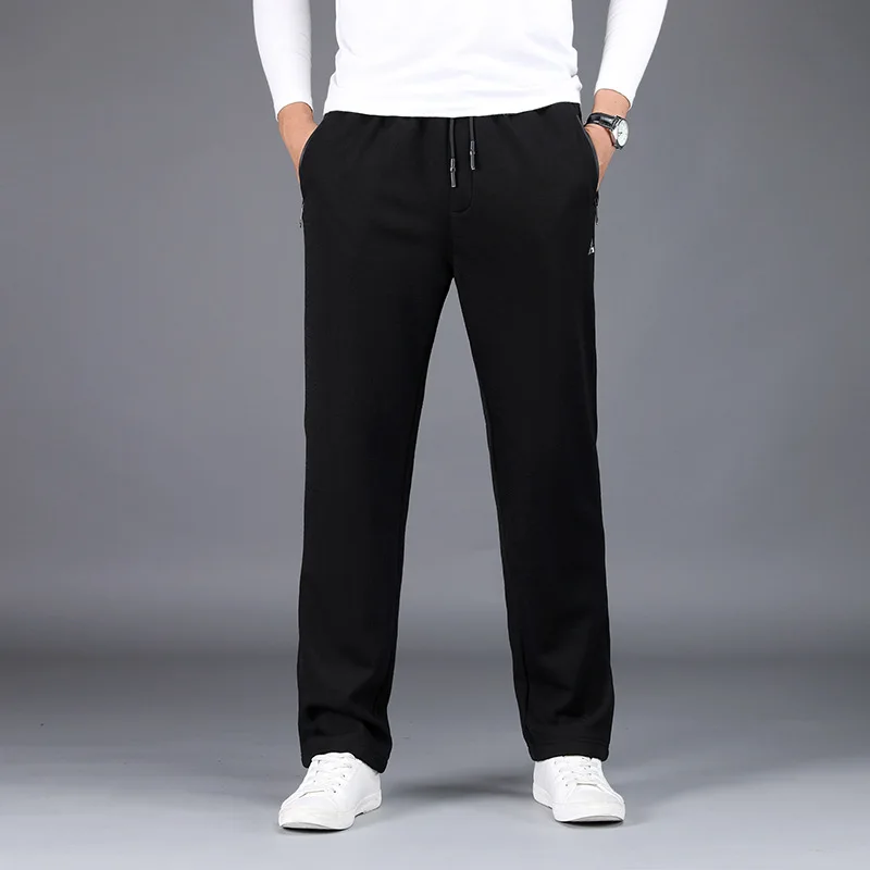 

Autumn and winter new men's fat plus cotton oversized knitted plush sports pants men's thickened warm guard pants casual pants