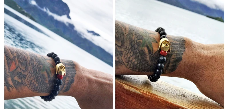 Mcllroy Bracelet Men Bead Sparta Crown 8mm Natural Stone Bracelet Bangle Handmade Man Jewelry Mens Bracelets erkek bileklik