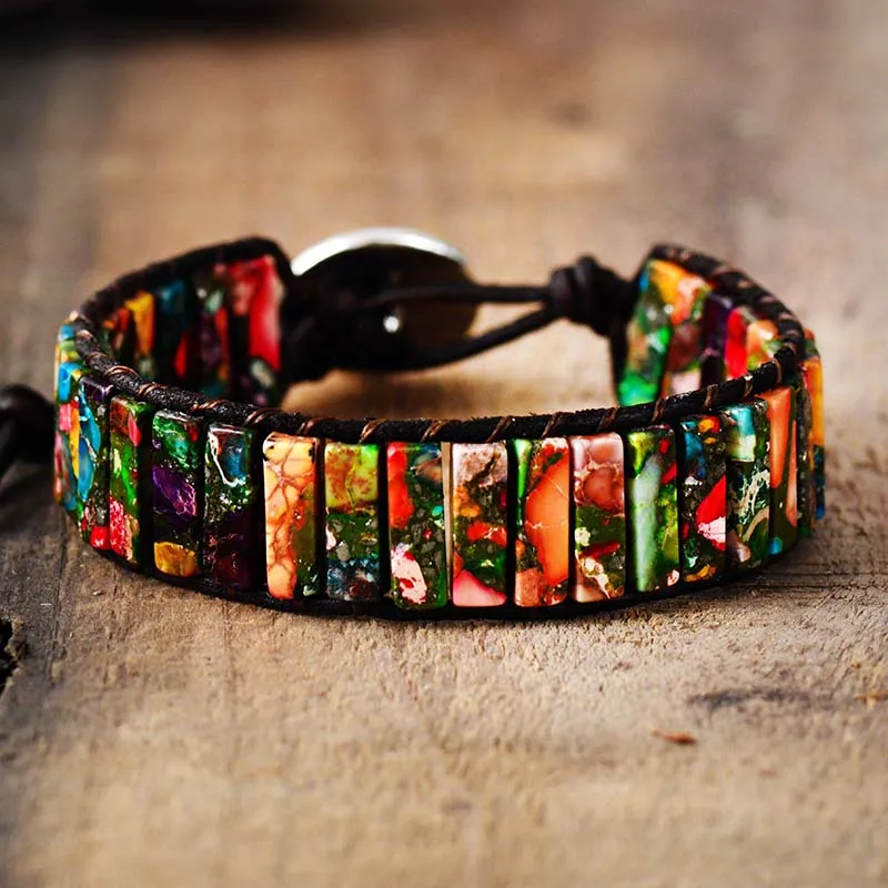 Женский браслет с бусинами из натурального камня | Украшения и аксессуары