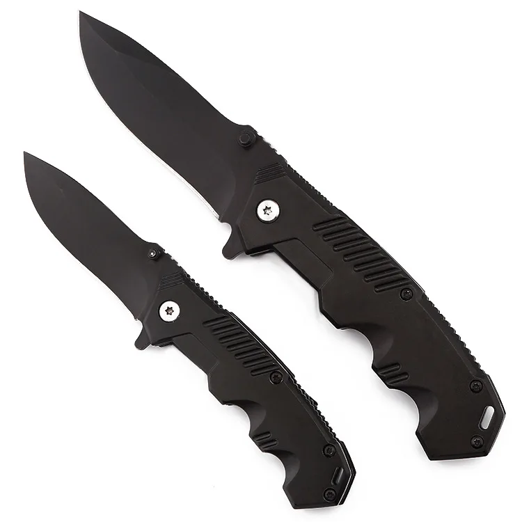 Черный большой складной нож из нержавеющей стали портативный Походный для