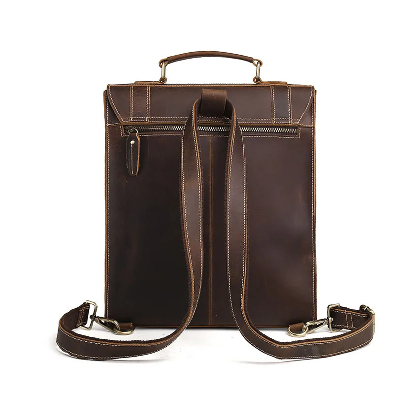 Мужской рюкзак из натуральной кожи Крейзи Хорс винтажный Ретро Рюкзак ручной