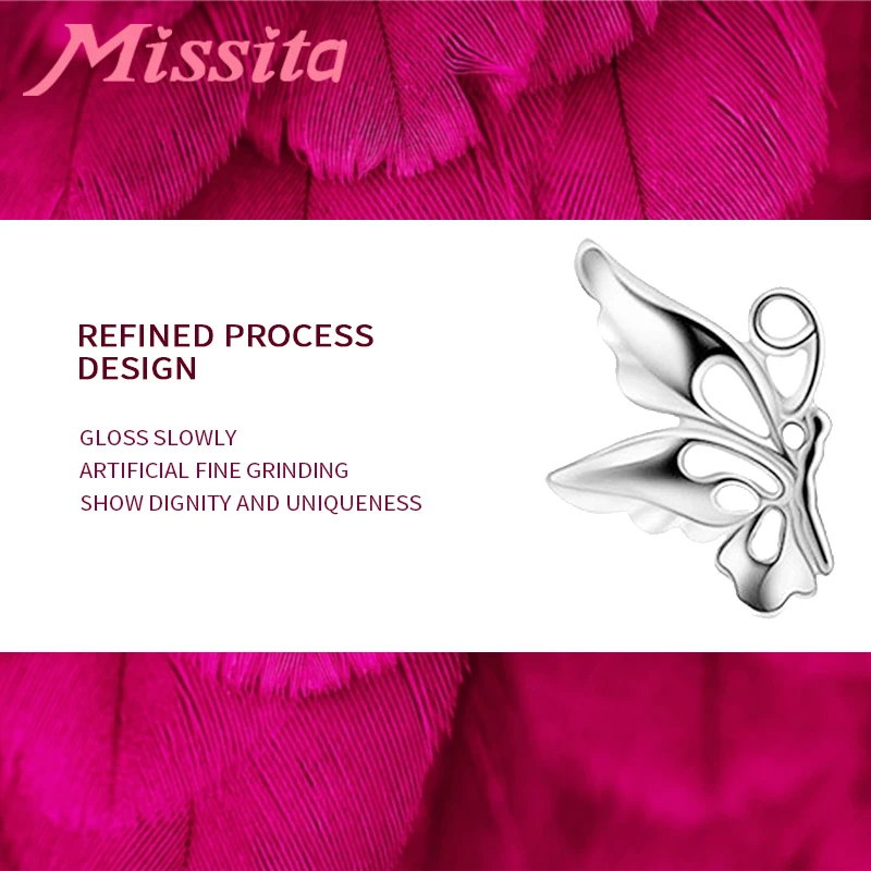 MISSITA 100% 2019 новые модные серьги-гвоздики в форме бабочки для женщин Свадебные