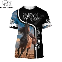 summer men t shirt beautiful love horse 3d printed t shirt harajuku casual short sleeve tee shirts unisex tops qdl013