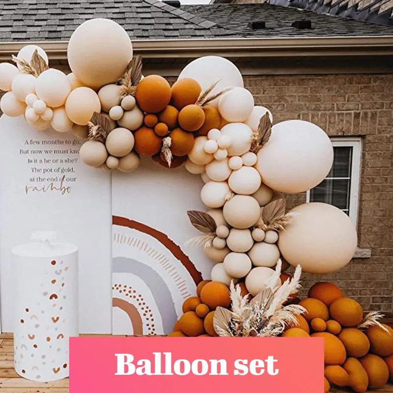 

New Morandi Color Latex Birthday Party Anniversary Adult Wedding Layout Arch Baby Shower Graduation Decor Supplies Balloon Set