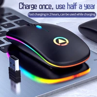 wireless mouse rechargeable mouse ultra thin silent led colorful backlit gaming mouse for computer laptop pc