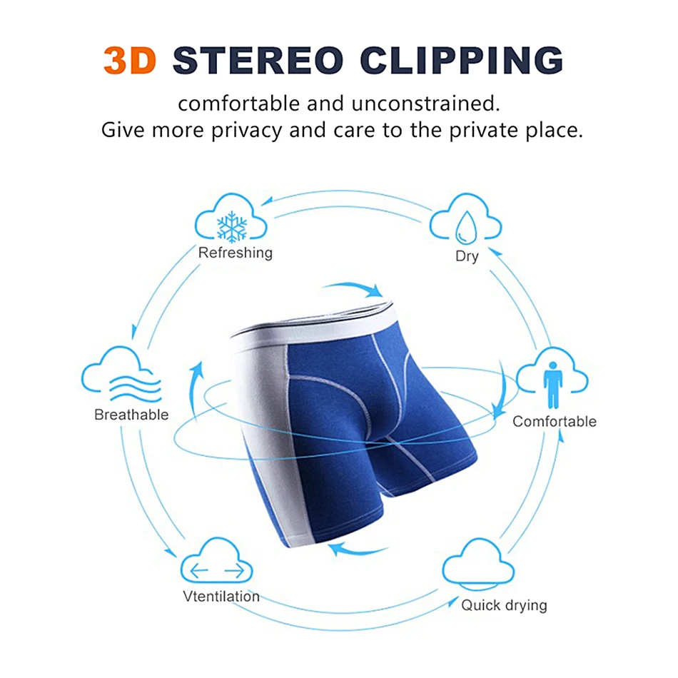 

2Pcs/lot Men Boxers Long Underwear Cotton Man Boxershorts Breathable Solid Boxers Underwear boxer Buy 2 more affordable