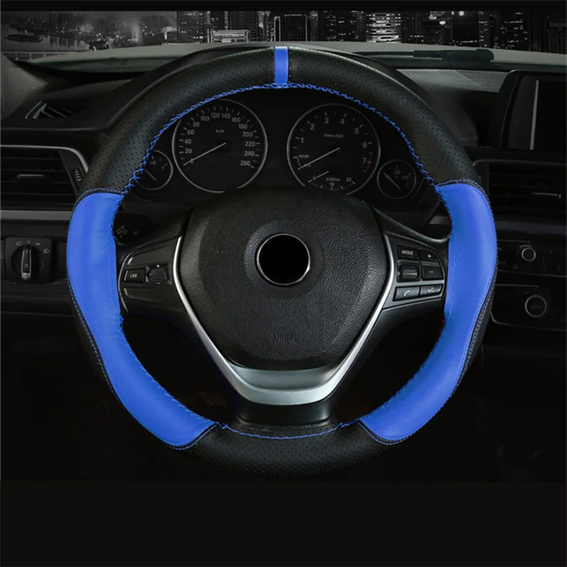 Аксессуары для автомобильного интерьера Кожаная оплетка на руль чехол рулевого