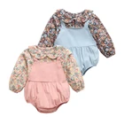 Sanlutozцветок Боди для маленьких девочек; В стиле принцессы; Хлопковая одежда для малышей с длинными рукавами, детское боди для новорожденных, милые