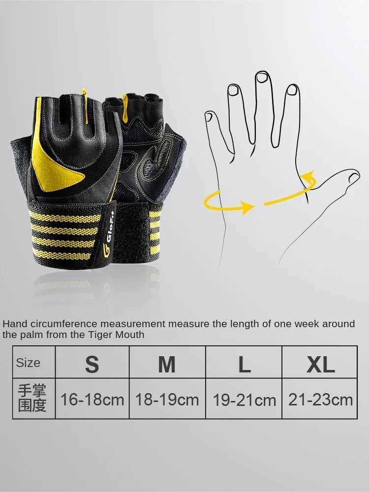 

Cycling Fitness Gloves Wristbands Strength Training Horizontal Bar Exercise Half Finger Hand Protector Riding Bicycle Non-slip