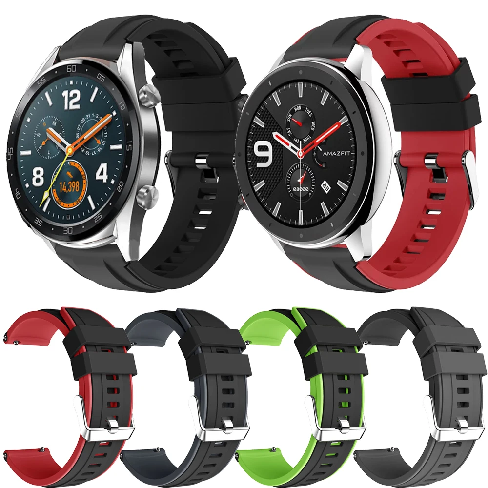

Ремешок спортивный для Huawei Watch GT/Honor Watch Magic, силиконовый браслет для Xiaomi Huami Amazfit GTR 47, 22 мм, аксессуары