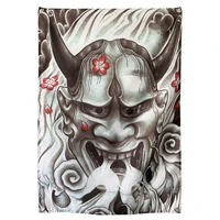 retro ukiyo e prajna tattoo poster skull banner flag tapestry wall hanging canvas painting wall stickers barber shop home decor