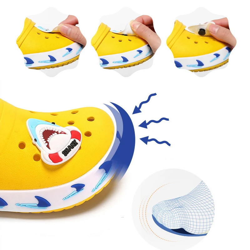 Детские садовые кроссовки съемная летняя пляжная обувь с отверстиями для акулы