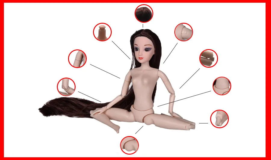 Куклы игрушки для детей brinquedo menina princesas волосы для 20 активных суставов 3D глаз DIY 30 см тело мода девушка подарок