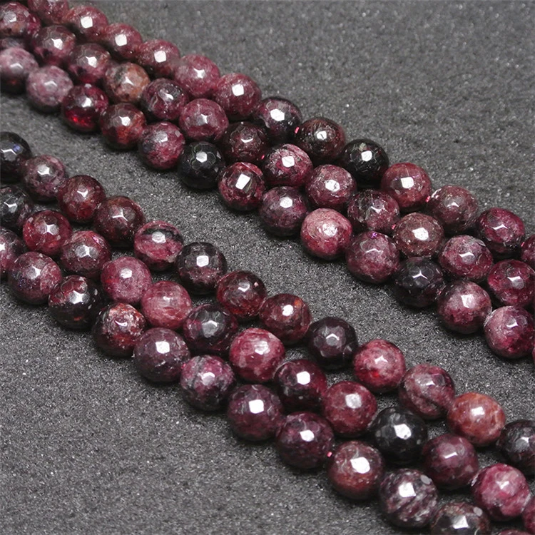 

Meihan Wholesale (2 strands/set) 6mm 8mm natural garnet facted smooth round Loose beads stone for jewelry DIY making