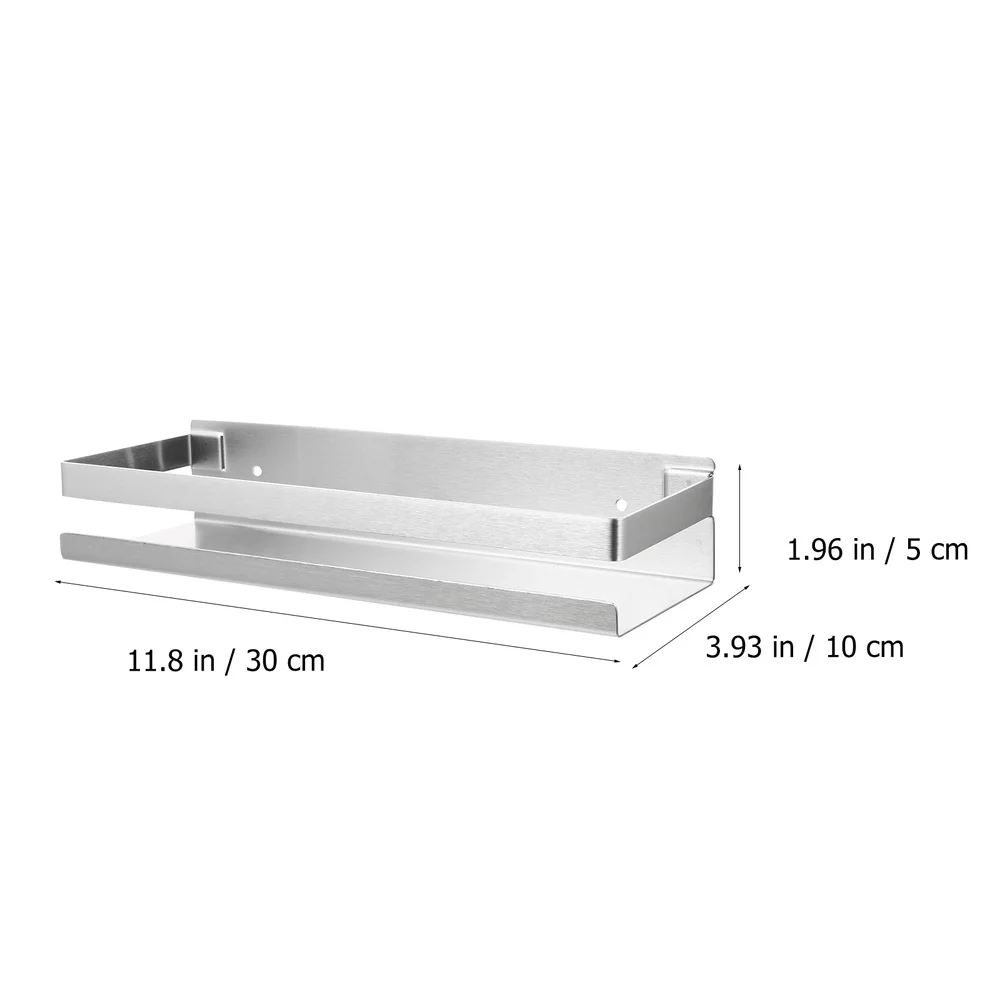 

1Pc Stainless Steel Wall Storage Rack Wall-Mounted Shelf for Kitchen Bathroom