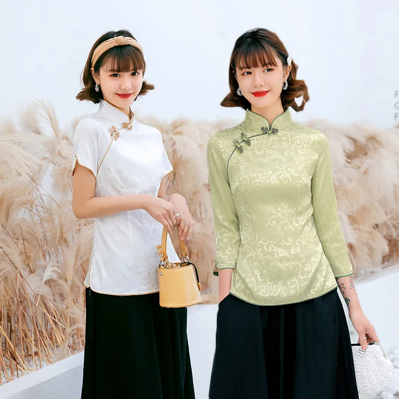 

Китайские традиционные женские топы из хлопка, размеры от S до 4XL