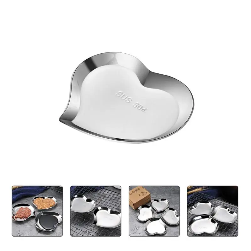 

2PCS Stainless Steel Dipping Plate Multi-purpose Plate Delicate Dipping Plate