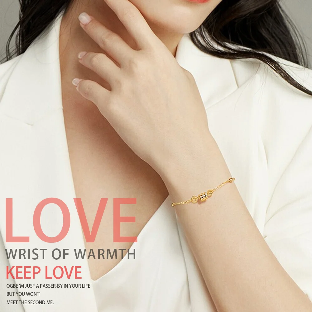 Женский однотонный браслет из 18-каратного золота тонкая Регулируемая цепочка на