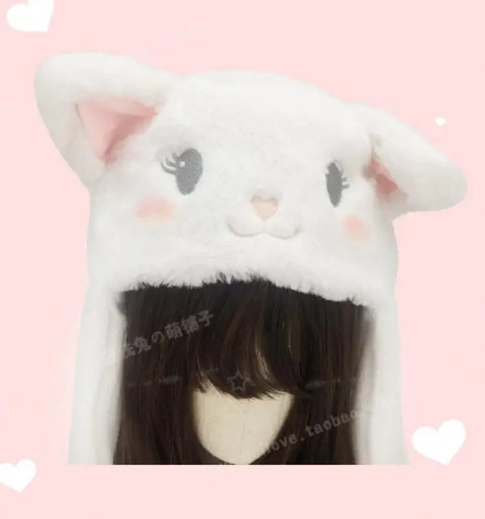 DIY японский осень-зима Mori girl Косплей очень милый кот движущийся прыгающий плюшевый шарф шляпа Лолита девочка Плюшевые кошачьи уши теплые шапки
