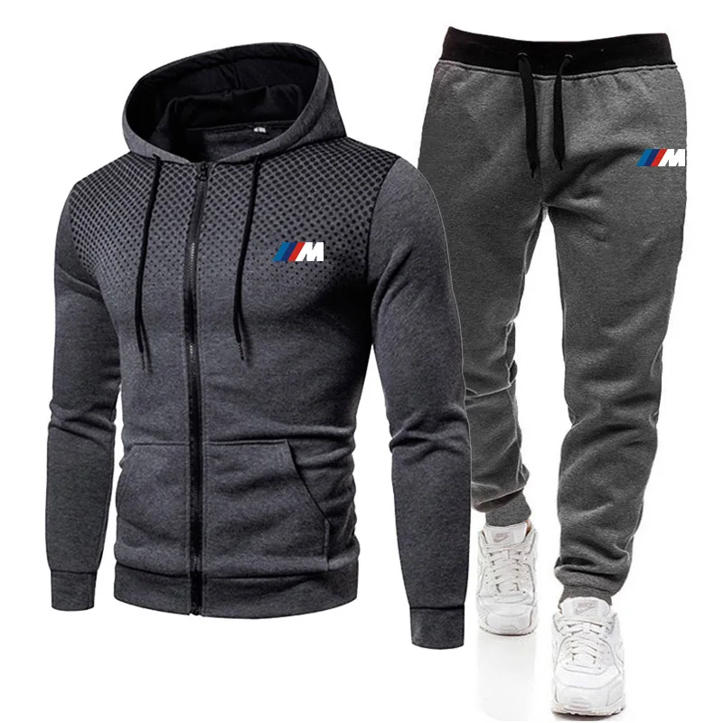 

2021 new BMW fashion men's autumn and winter trousers hoodie pullover two-piece jogging suit M-3XL cotton track and field sports