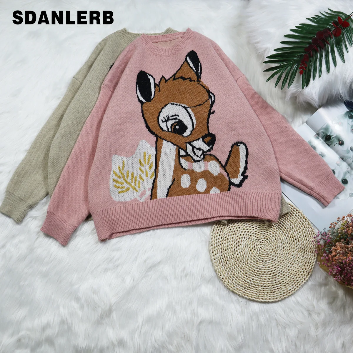 

Cartoon Printed Sweater for Women 2021 Autumn and Winter New Loose Idle Style Knitwear Top Long Sleeve Fashion Pullover