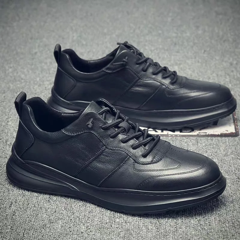 

SWONCO Genuine Leather Shoes White Sneakers Men Vulcanize 2020 Spring New Male Fashion Sneakers Flat Comfortable Vulcanize Shoe