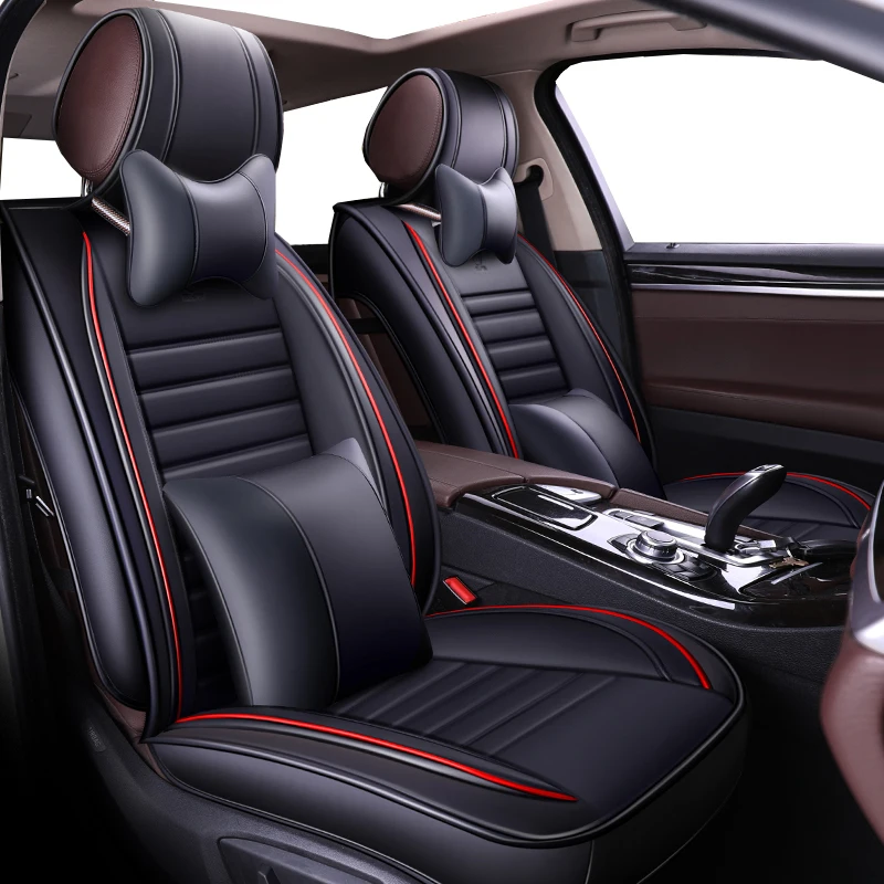 Чехлы для автокресел из искусственной кожи с полным покрытием для mercedes benz class c w202 t202 w203 t203 w204 w205 - Название цвета: black uxury