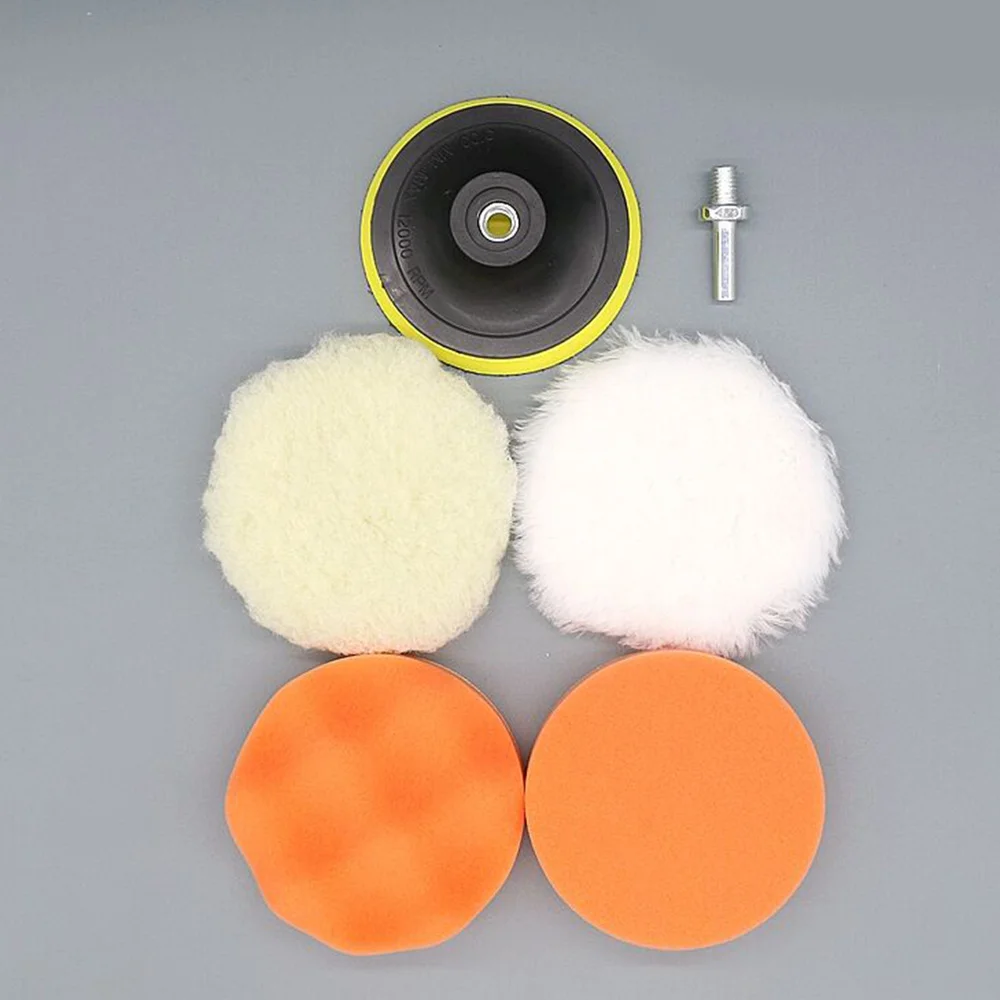 

6pcs 3inch Car Wax Polishing Beauty Plate Self-Adhesive Wool Round Flat Wave Self-Adhesive Disk Wheel Polishing Machine Spo