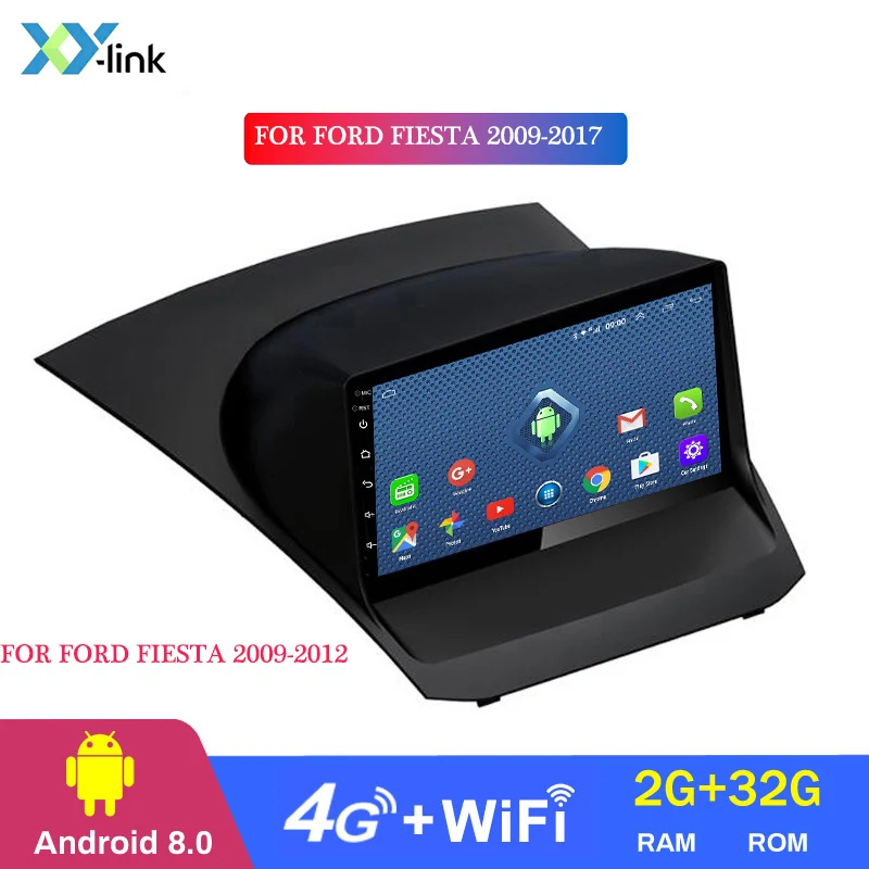 4 CORES 2G RAM 9 дюймов 2.5D ips Android 8,1 автомобильный DVD gps плеер для ford FIESTA 2009- автомобильный Радио стерео головное устройство навигации - Цвет: 4 CORES 2G RAM