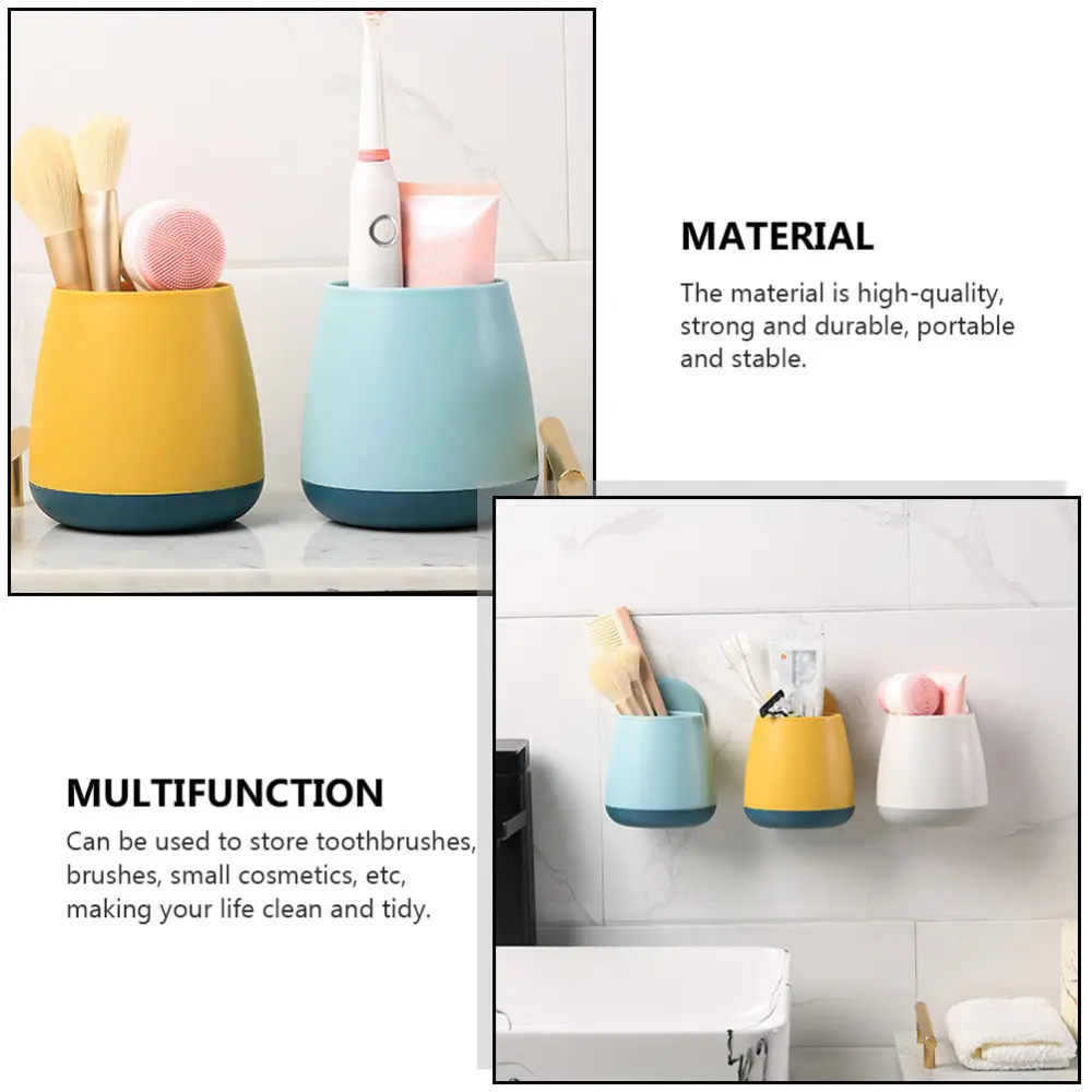 

2pcs Multi-function Bathroom Wall Holder Toothbrush Shelf Kitchen Organizer