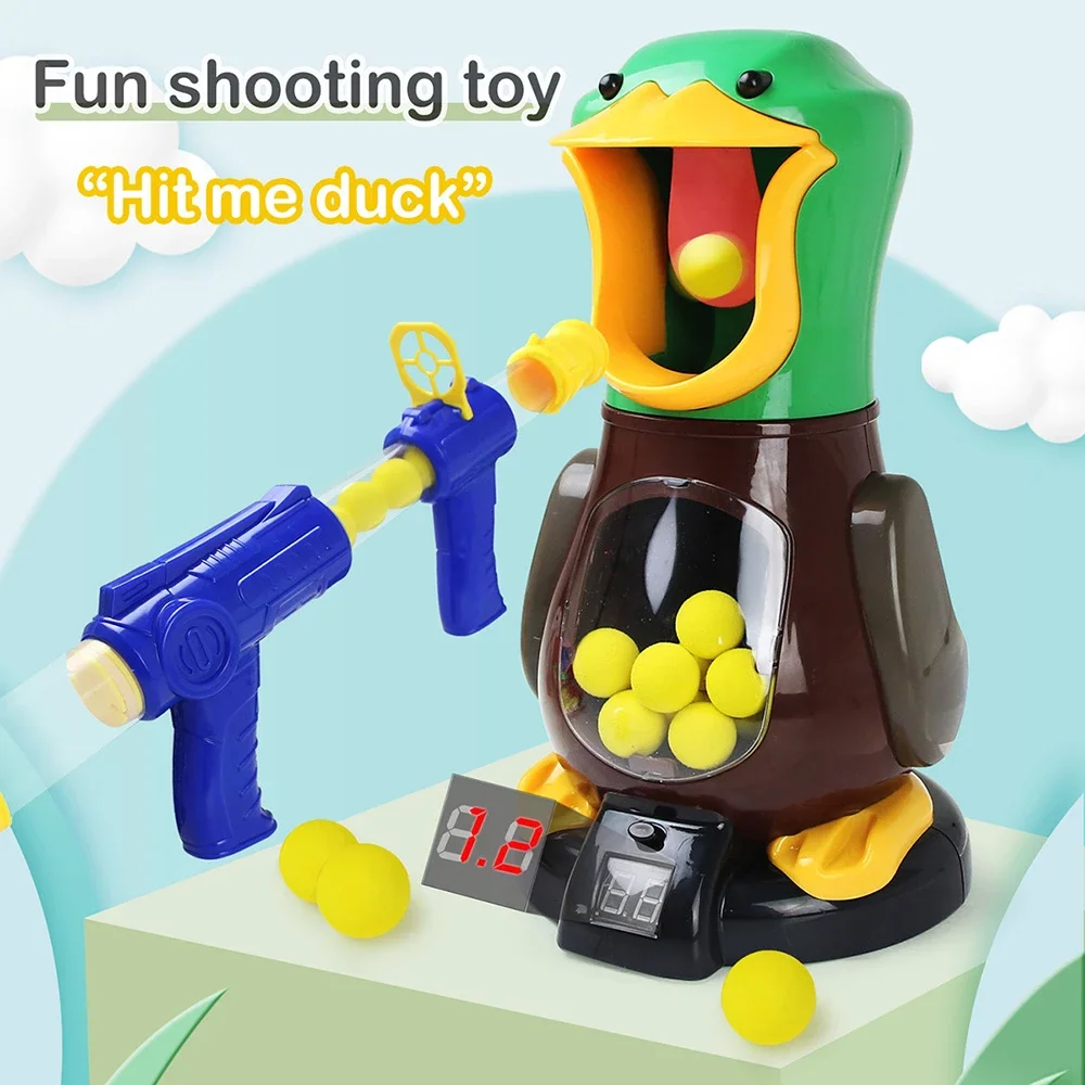

Novel Shooting Toys Hungry Shooting Duck Air-powered Gun Soft Bullet Ball Electronic Scoring Game Kids Birthday Gift