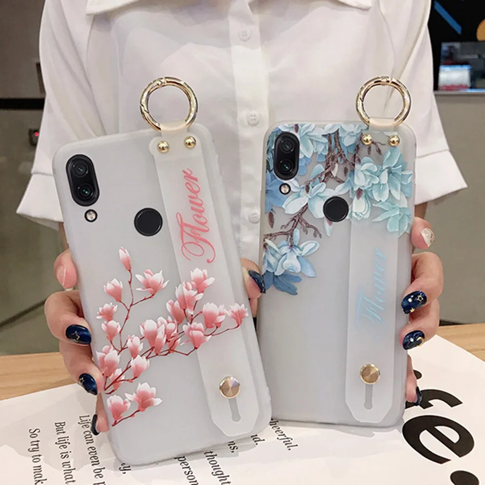 Чехол с ремешком на запястье для телефона Xiaomi Redmi Note 7 8 5 6 Pro силиконовый чехол Mi 9T 9