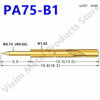 brass spring test probe pa75 b durable brass test probe sleeve length 27 8mm household convenient gold plated test tool 100 pcs