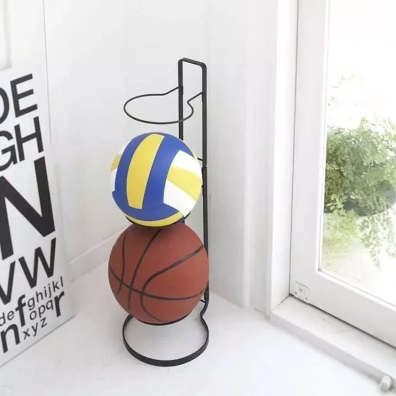 

P8DE Movable Ball Storage Rack Basketball Stand Display Holder Sports Soccer Ball Football Volleyball Organizer for Home