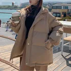 Женская утолщенная теплая парка, свободное Женское зимнее пальто большого размера с капюшоном, верхняя одежда, женские парки с подкладкой, куртки