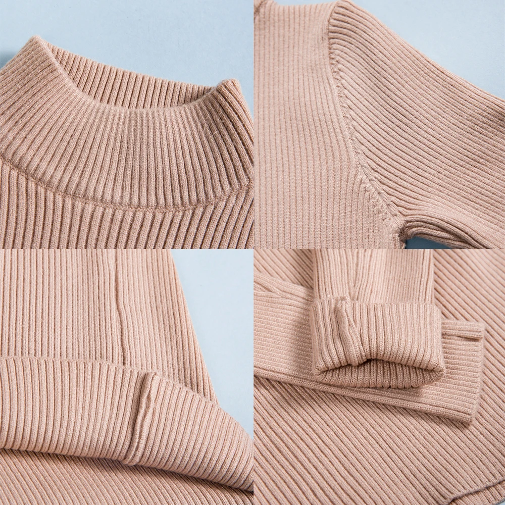 Женский трикотажный пуловер в рубчик красный Повседневный эластичный джемпер с