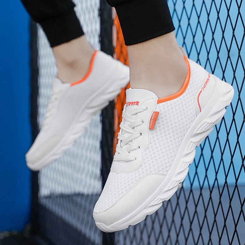 

Кроссовки мужские размера плюс 39-48, светильник дышащие, Повседневная Дизайнерская обувь для тенниса, модные брендовые, летние