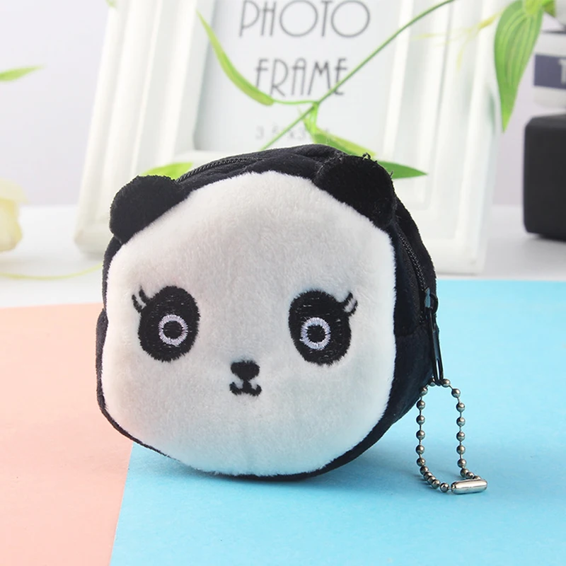 

2021 Cartoon soft plush ladies coin purse cute anime zipper small wallet USB cable earphone bag key case student coin purse